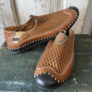 CLOHOO Men's Loafers Slip On Shoes Breathable Mesh Brown Non Slip EU 44 US 10.5